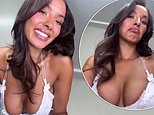 Maya Jama shows off her incredible curves in a plunging white bralet as she dances in fun social media clip