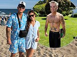 Robbie Williams and his wife Ayda Field share family snaps of their week after he denied being ‘off his nut’ while addressing white substance incident