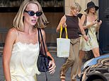 Margot Robbie looks chic in a yellow silk co-ord as she joins her mother Sarie Kessler on a girls’ trip to Paris