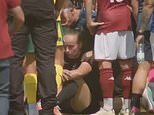 Female referee left concussed after being knocked over by brawling men’s players during melee in match in France
