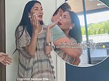 Nicole Scherzinger breaks down in tears before celebrating with her fiancé Thom Evans as she shares her reaction to learning she will receive a star on the Hollywood Walk Of Fame