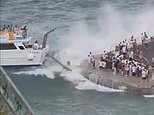 Bedlam on the Amalfi Coast: As tourist season reaches its peak, passengers scream as waves slam packed ferry against pier 