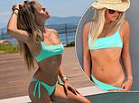 Amanda Holden’s lookalike daughter Lexi Hughes, 20, models mint green bikini as she poses by the pool in Corfu – after her famous mum hit back at nepo baby claims
