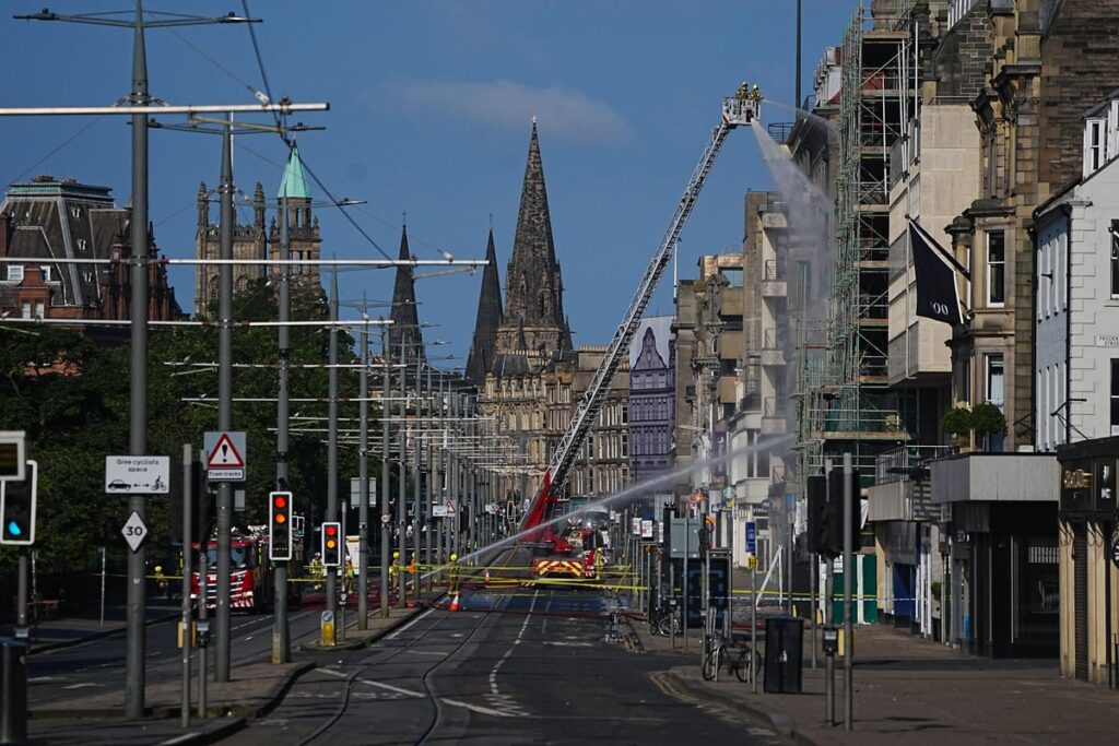 Edinburgh faces second day of disruption after Princes Street fire