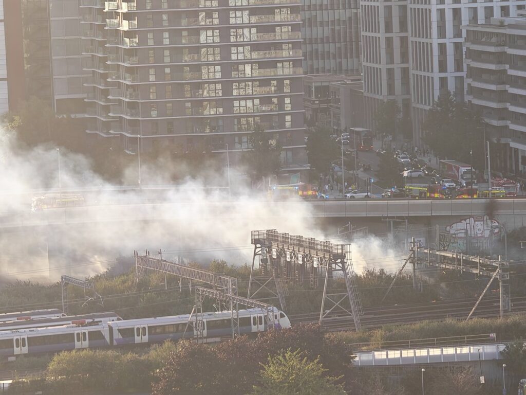 Stratford station closed as fire near tracks causes travel chaos
