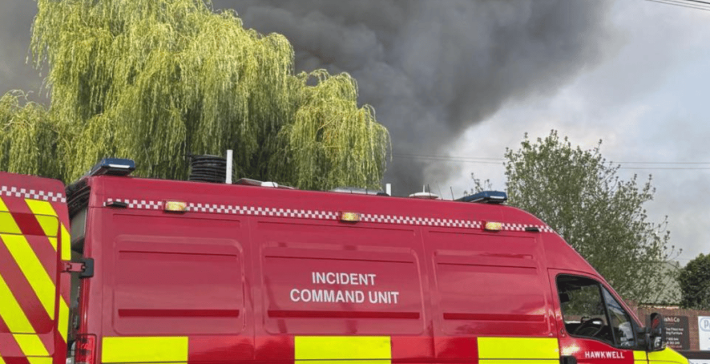 Moment huge fireball explosion erupts as industrial site blaze rages in Essex