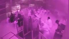 Watch: CCTV shows people take cover as missile hits Riyadh airport